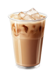 Iced latte, isolated on white background.	

