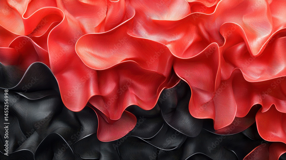 Poster harmonious 3d abstract of kenmima shapes creating a visually stunning and realistic background in 4k