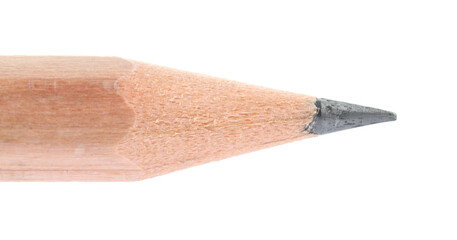 One sharp graphite pencil isolated on white