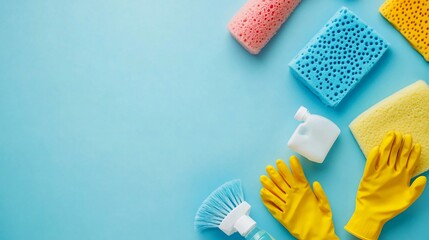 Embrace Cleanliness with Household Items Top View Image