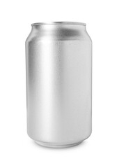 One blank tin can isolated on white