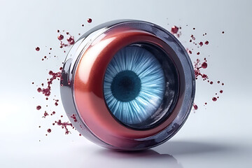 Dynamic eye exploration digital realm visual art abstract environment close-up perspective