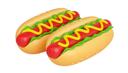 hot dog with mustard and ketchup