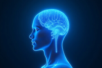 Exploring neuroplasticity insights digital art brain function conceptual illustration side view