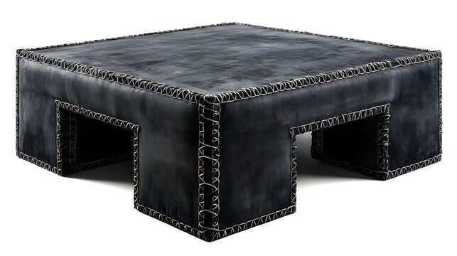 Elevate Luxury Interiors with a Couture Hand-Stitched Suede Cocktail Table Showcasing Artisan Craftsmanship Timeless Elegance