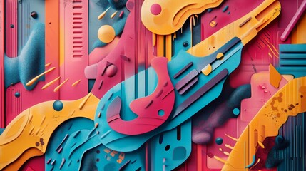 Obraz premium Vivid Abstract Art with Molten Stiff Objects - Professional Image Usage