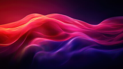 Fototapeta premium A realistic 4K kenmima 3D abstract background design showcases flowing, vibrant waves of red, pink, and purple from a captivating side angle perspective.