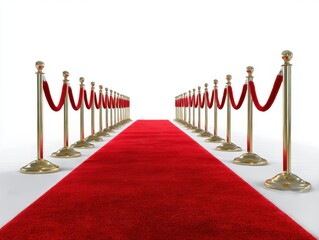 Red carpet with gold posts 