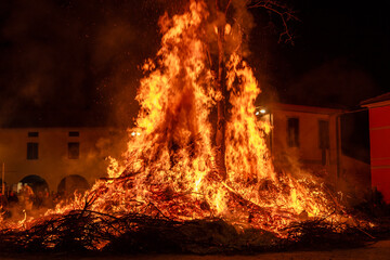 Carnival Bonfires of Pescarolo, Cremona. Italy.