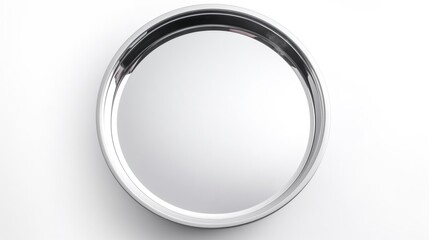 Round stainless steel serving dish