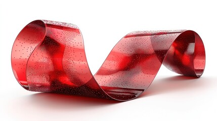 Abstract Red Swirling Ribbon: A 3D Render of Elegant Design