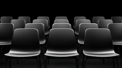 Obraz premium Modern Minimalist Cinema Hall with Empty Black Seats