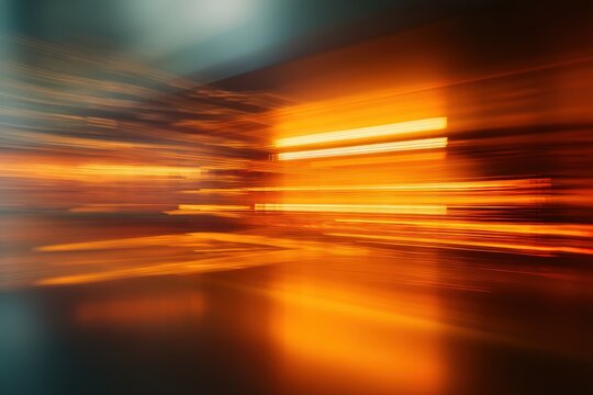 Abstract motion blur with vibrant orange streaks.