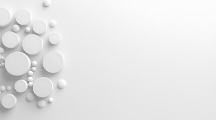 Abstract White Circles Background Minimal Geometric Design