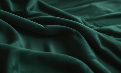 Obraz premium Deep emerald velvet fabric swatch Close-up showcasing texture , detail, photography