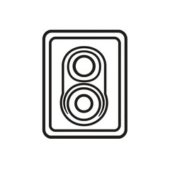 Speaker Icon in Outlined Style with Transparent Background