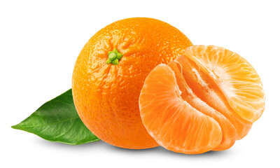 Tangerine. Mandarin isolated on transparent background.
