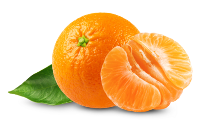 Tangerine. Mandarin isolated on transparent background.