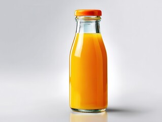 Bottle of orange juice isolated on white background