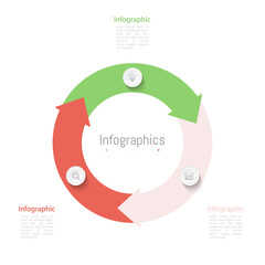 Infographic 3 options design elements for your business data. Vector Illustration.