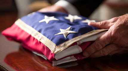 Folding american flag ceremony stars and stripes patriotism memorial day veteran