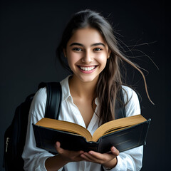 young woman reading a book