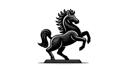 Obraz premium Majestic Black Stallion Elegant Horse Silhouette.