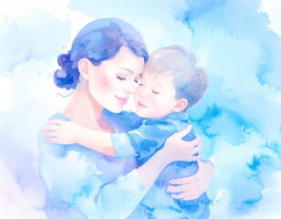 mother and son illustration mother's day