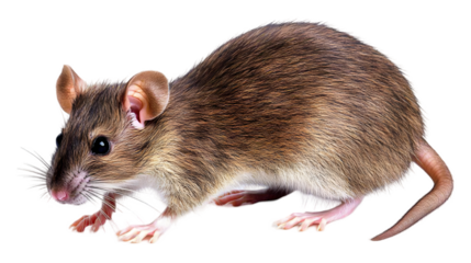 Isolated Photo of a Brown Mouse on a Transparent Background