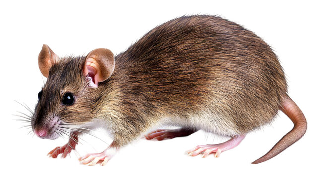 Isolated Photo of a Brown Mouse on a Transparent Background