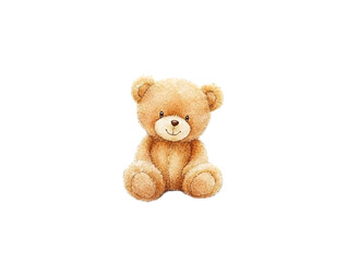 Obraz premium Watercolor Teddy Bear Isolated on Transparent Background Toy Illustration