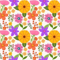 Cute seamless pattern in small flower.Small colorful flowers.