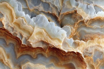 Obraz premium Intricate patterns and warm earth tones create a captivating image of onyx stone.