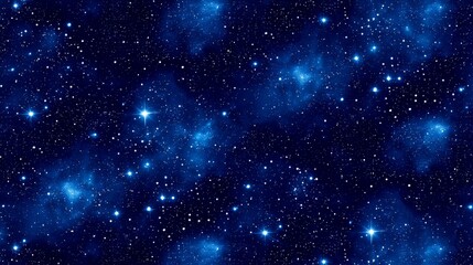 Fototapeta premium Tileable Seamless Outer Space Background - Deep Royal Blue Celestial Stars and Nebula Wallpaper. High-Resolution Astronomy Pattern - 3D Rendered Night Sky Backdrop