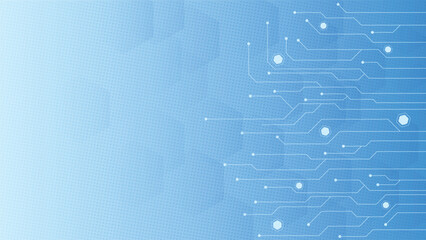 Modern light blue background featuring circuit line elements and dotted texture perfect for digital technology themes presentations web interfaces and tech branding