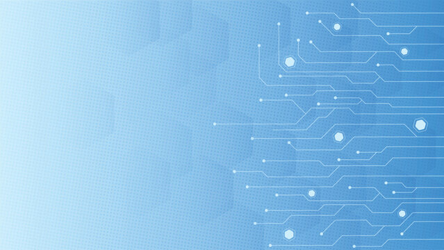 Modern light blue background featuring circuit line elements and dotted texture perfect for digital technology themes presentations web interfaces and tech branding
