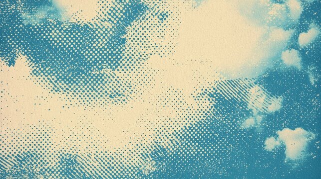 Vintage Sky Pattern with Rustic Paper Texture