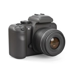 DSLR camera cartoon with extended lens