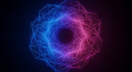 Abstract Neon Ring: A Mesmerizing Digital Artwork
