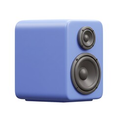 Obraz premium Single blue speaker with large woofer