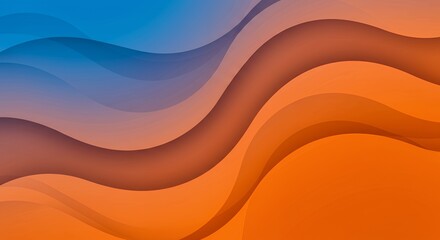 Abstract Wavy Design: Blue and Orange Gradient