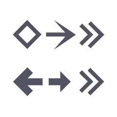 Directional Arrow Set Pointing Forward Backward And Double Arrows For Navigation
