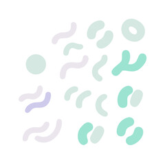 Playful Abstract Shapes Design With Pastel Colors On Black Background Pattern