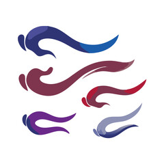 Abstract Wavy Shapes Graphic Elements Isolated On Black Background Decorative Vector Art