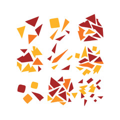 Abstract Geometric Vector Design With Triangular And Square Shapes On Black Background