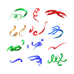 Obraz premium Colorful Ribbon Collection Festive Decorations And Party Streamers Design Elements
