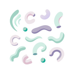 Abstract Geometric Shapes Pattern With Pastel Colors On A Black Background