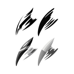 Abstract Grayscale Vector Illustration Featuring Two Sets Of Sharp Angled Shapes On Black
