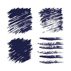 Artistic Blue And White Brush Strokes Design On Black Background Vector Art