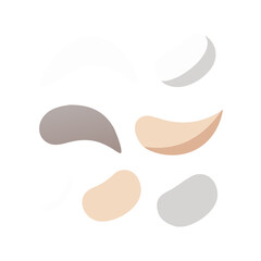Minimalist Abstract Shapes Composition With Soft Colors On Black Background Vector Illustration